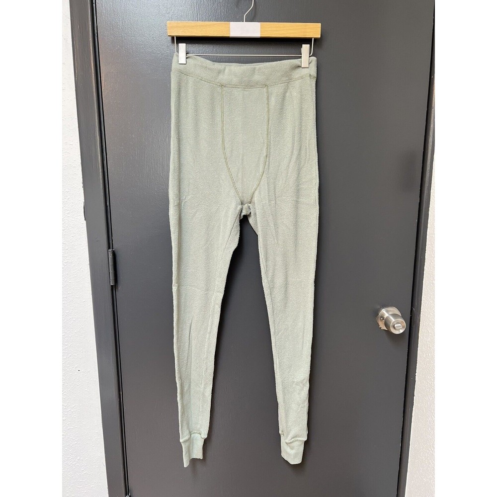 Skims Cotton Ribbed Leggings Size M Green